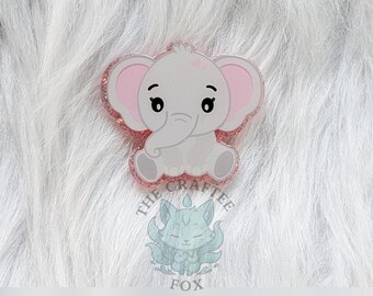 Elephant Badge Reel, Pediatric Nurse Badge Reel, Interchangeable Acrylic Topper