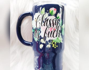 Floral Glitter Tumbler, Adult Humor Gifts