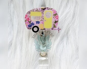 Camping Badge Reel, Nurse Badge Reel, Interchangeable Acrylic Topper