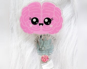 Brain Badge Reel, Neurologist Badge Reel, Nurse Badge Reel, Interchangeable Acrylic Topper