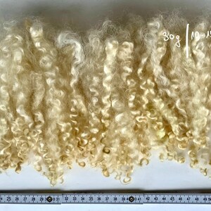 Wensleydale pale yellow blonde (from 380 euros/kg) curls spinning felting doll hair felting wool curling wool hand dyed