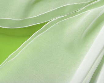 Seidenschal weiß CHIFFON 3,5 SCHLEIERSEIDE Silk Gauze 3,5 LANGSCHAL Seide ungefärbt naturweiß  rolliert