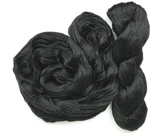 100 g YAK SEIDE YETI schwarz (225Euro/kg) Lace Ajour Edelfaser Stricken Ajour Lace Tücher Strickgarn