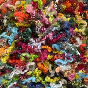 30 g (320 Euro/kg) Wensleydale Locken MULTICOLOR  LOCKEN Wolle Filzen Spinne