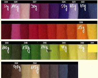 50 g FANTASIA VLIES (144Euro/kg) FARBWAHL Merino 18 mic. extrafeine Vlieswolle Nuno Spinnwolle Filzwolle traumhaft schöne Farben :)