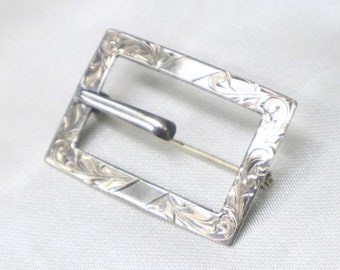 Early 1900’s Hand-Engraved Sterling Silver Buckle Pin