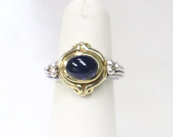 Vintage Esti Frederick Sterling Silver & 18kt Gold Iolite Ring