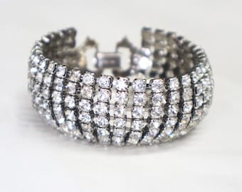 Vintage “Weiss” Rhinestone Bracelet