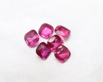 7x7mm Octagon/Square-Cut Deep Pink Synthetic Sapphires