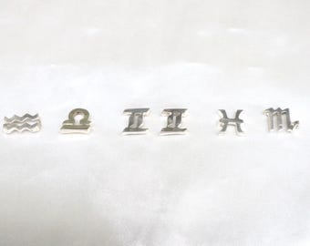 Vintage Sterling Silver Zodiac Symbols for Jewelry Making