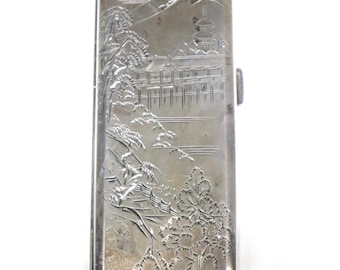 Late 18th / Early 19th Century 950 Sterling Silver Japanese Cigarette Case