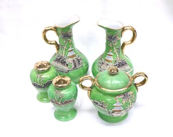 Antique 1920’s Mori Machi Ceramic Condiment Serving Set