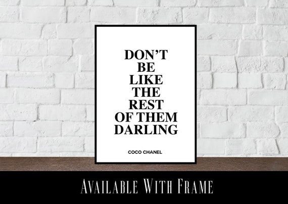 Coco Chanel Inspired Print Bedroom Quote Living Room Quote Designer Quote Chanel Coco Chanel Home Decor Coco Home Decor