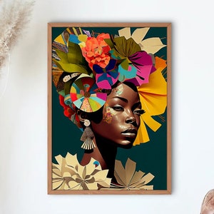 Beauty Is Her Name | Afrocentric Wall Art | Black Woman Art | BLM Art | Afro American Art | Fine Art Print | [Frame NOT Included]