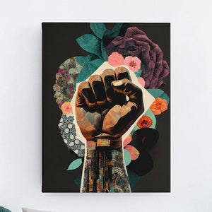 Black Lives Matter Fist | BLM Wall Art | BLM Poster | Afrocentric Wall Decor | Black Art | Wrapped Canvas