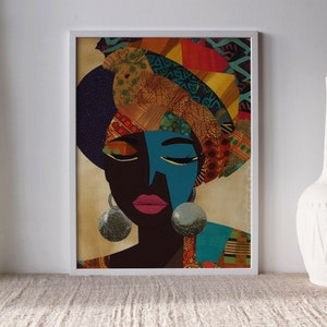 Black Art | Black Woman Wall Decor | BLM Art | Afro American Art | Afrocentric Wall Art | Boho Aesthetic Fine Art Print [Frame NOT Included]