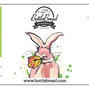 BottleBread Osterhase mit Blume Backmischung Brotbackmischung im Glas Flasche Geschenk zu Ostern Ostergeschenk Bild 2