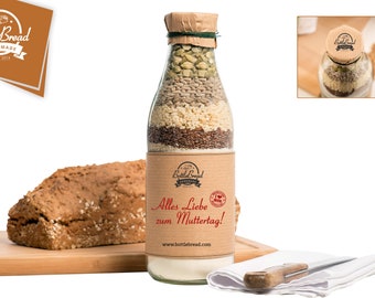 BottleBread "Happy Mother's Day Stamp" Baking Mixture Bread Baking Mixture in a Glass Bottle Mother's Day Gift Gift for Mother's Day