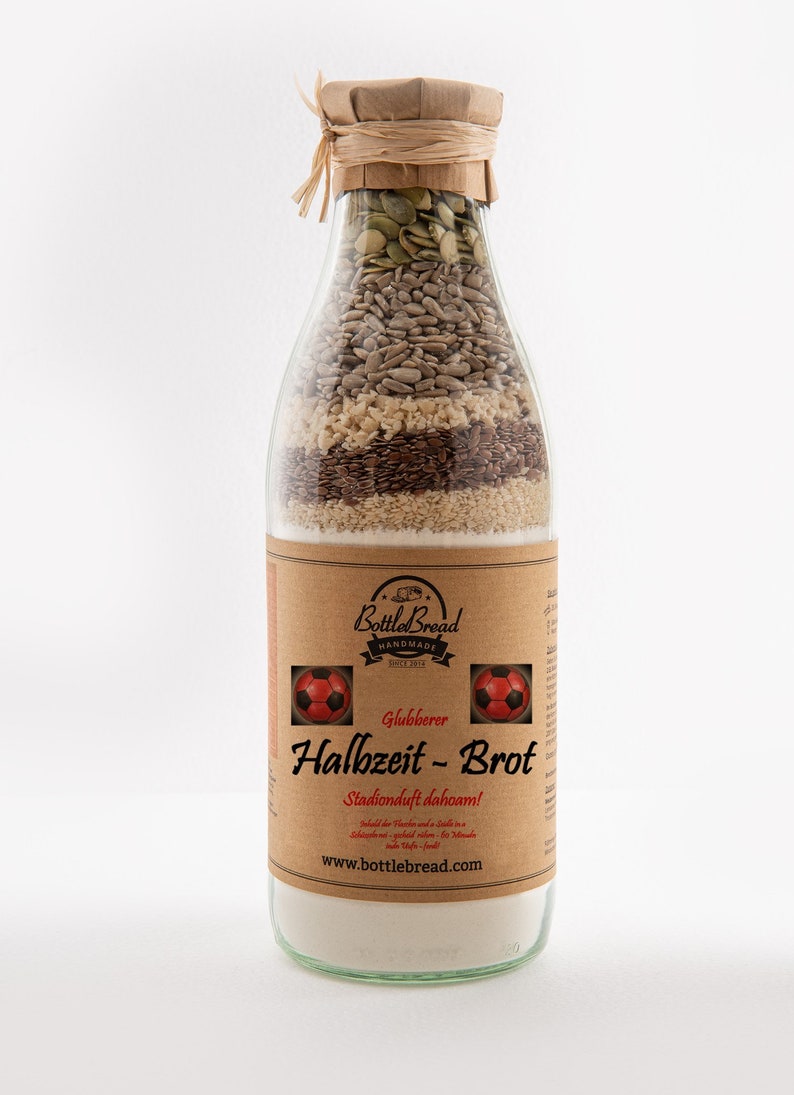 BottleBread Half-Time Baking Mixture Bread Baking Mixture in a Glass Bottle Gift Gift Idea Entry Entry Gift image 2