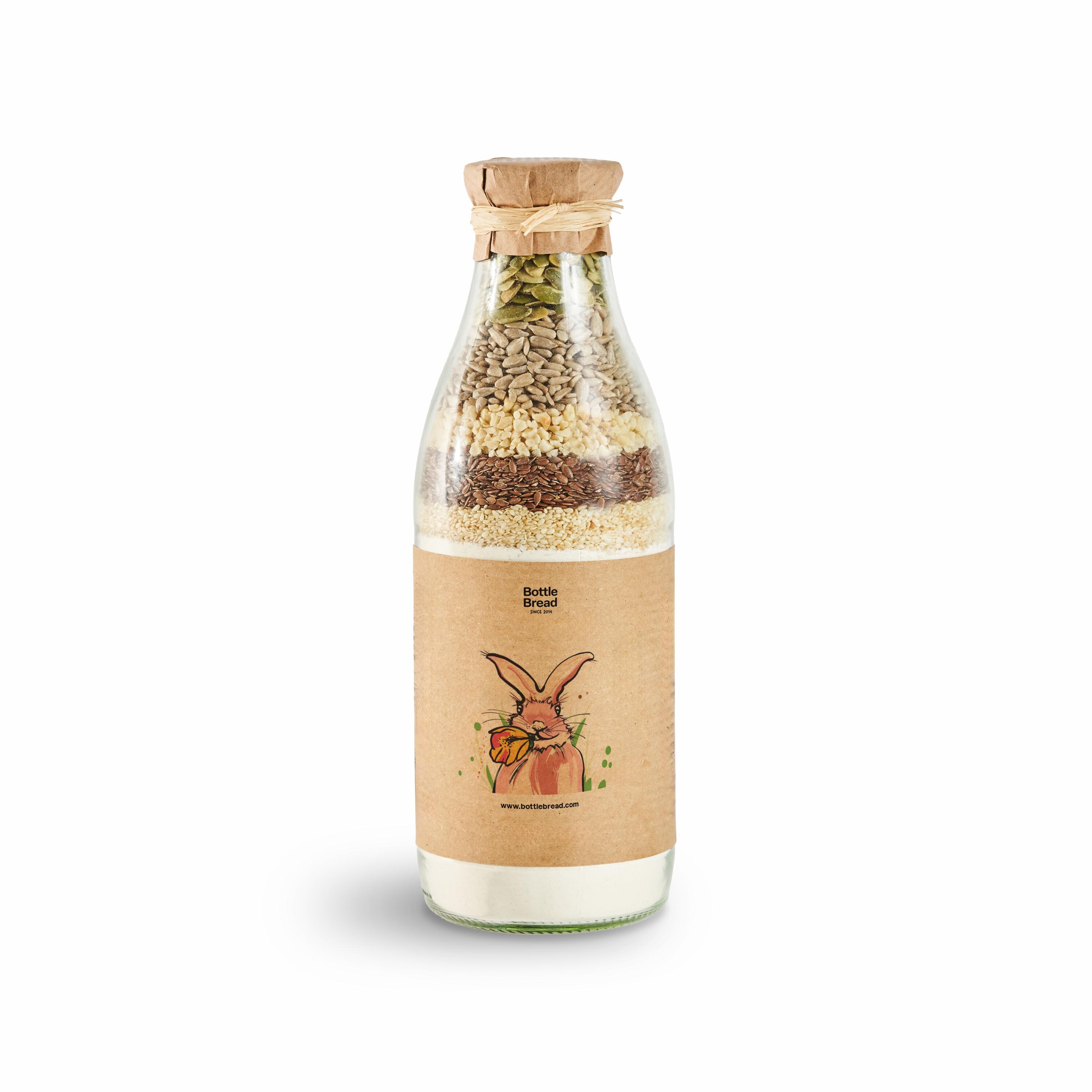 BottleBread quot;Easter Bunny with Flowerquot; Baking Mix Bread Mix in a Glass Bottle Gift for Easter Easter Gift