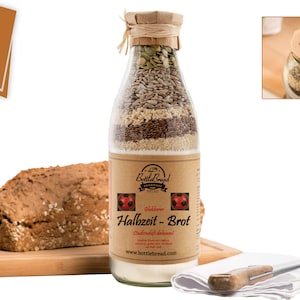 BottleBread Half-Time Baking Mixture Bread Baking Mixture in a Glass Bottle Gift Gift Idea Entry Entry Gift image 1