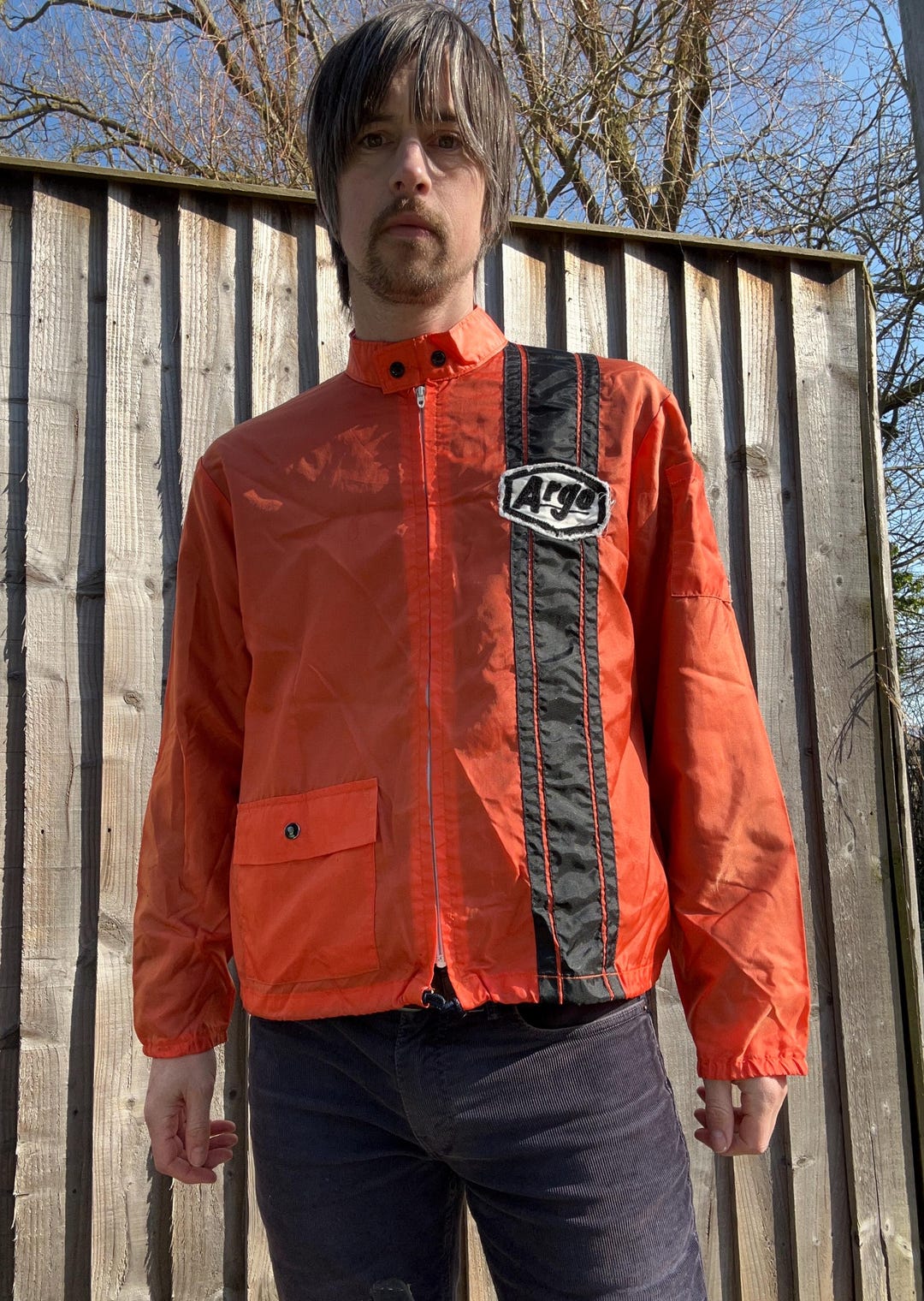 True Vintage Mens Racing Jacket Mod Indie 60s 70s Windbreaker Orange ...
