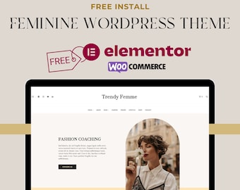 Elementor Pro WordPress Theme, WooCommerce Ready Feminine Template, Fashion & Mommy Blog Design