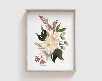 Watercolor Print | Floral Art Print | Abstract Flower Painting | Wildflower Print | Artwork for Walls | Baby Girl Nursery Art | 8x10 11x14