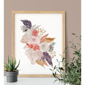 Watercolor Art Print Floral Wall Print Flower Painting Wildflower Print Floral Wall Art Artwork for Walls Girls Nursery Print image 4