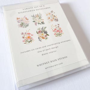 Set of Wildflower Greeting Cards - Floral Blank Cards - Watercolor ...