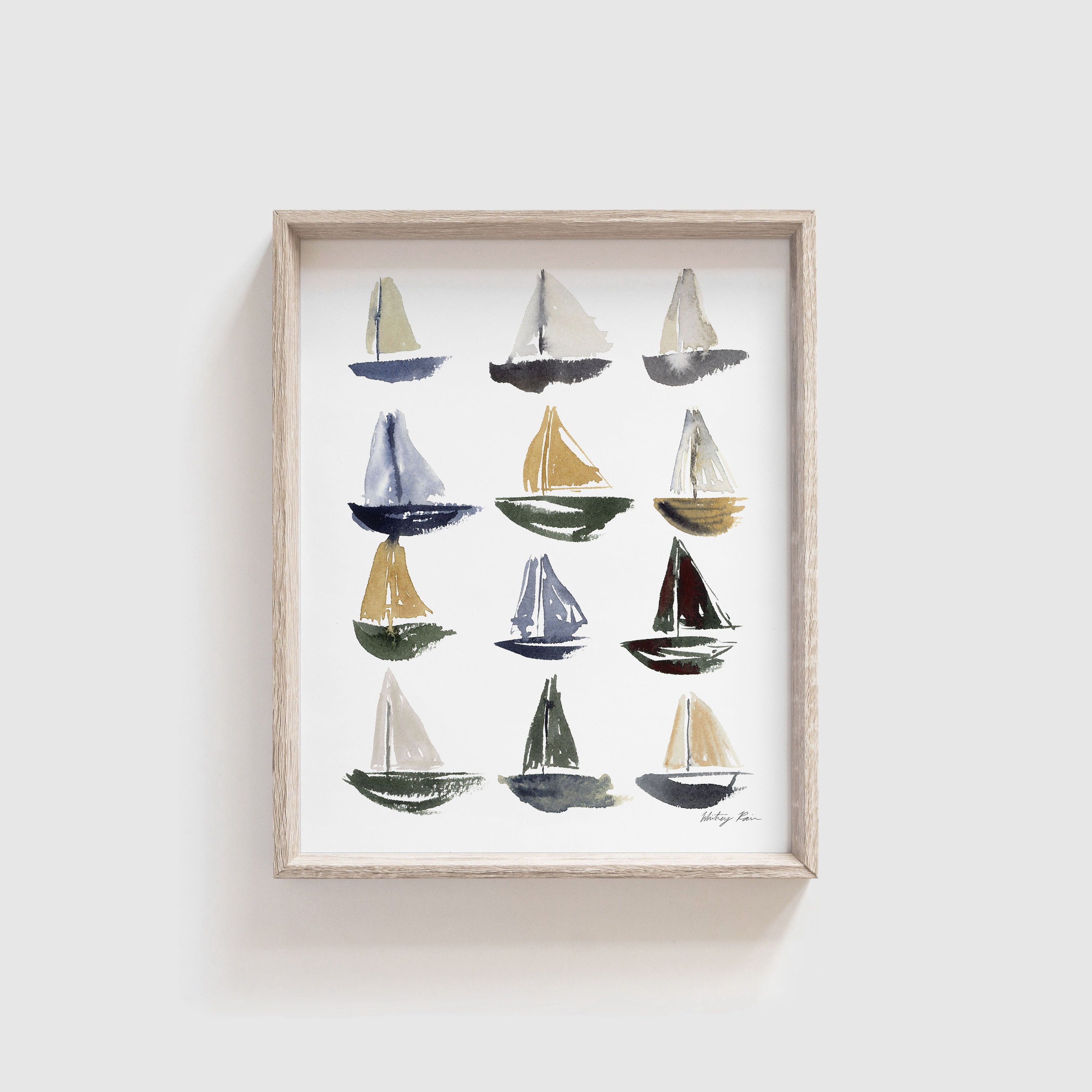 Watercolor Print | Sailboat Art Print | Abstract Sailboats Painting ...