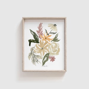 Watercolor Print | Floral Art Print | Abstract Flower Painting | Wildflower Print | Artwork for Walls | Baby Girl Nursery Art | 8x10 11x14