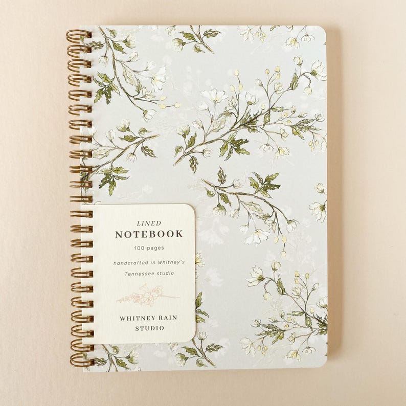 Softcover Spiral Notebook - Hand Painted Watercolor Floral Pattern ...
