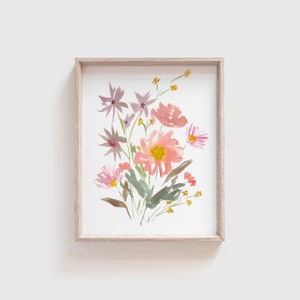 Watercolor Floral Prints Set of 3 Watercolor Art Prints Flower Wall Art Floral Artwork Wildflower Painting Watercolor Flower Print image 6