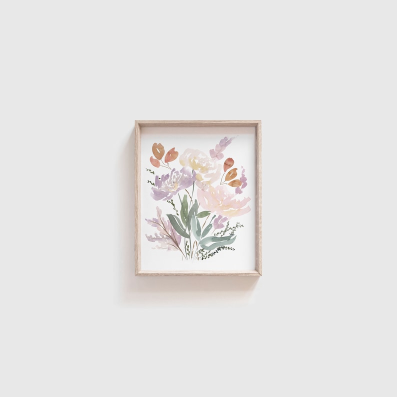 Watercolor Floral Print | Pastel Flower Art Print | Baby Girl Nursery Decor | Wildflower Artwork for Walls | Botanical Print | 8x10 11x14 image 5
