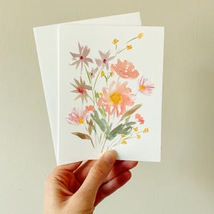 Set of Wildflower Greeting Cards - Floral Blank Cards - Watercolor ...