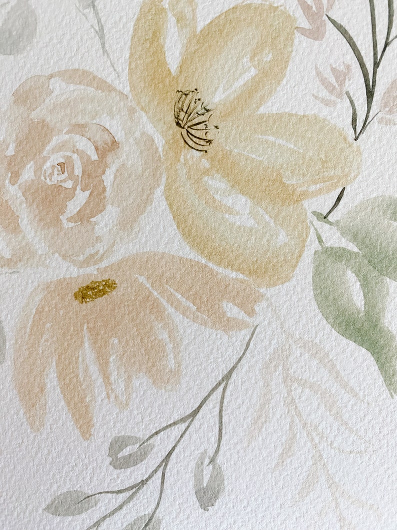 Set of 2 Watercolor Flower Nursery Art Prints - Art for Baby Girl ...