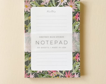 Wildflowers Notepad - 5x7 Notepad - Watercolor Floral Notepad - Office Desk Stationary - Office Gift - Gift for Her