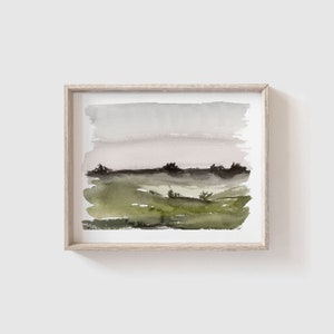 Landscape Art Print - Watercolor Sunset - Gallery Wall Art - Artwork for Walls - Abstract Landscape - Scenic Watercolor - Nature Artwork