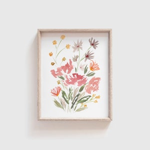 Watercolor Print - Flower Artwork - Floral Prints - Watercolor Flower Painting - Wildflower Wall Art - Flower Print - Baby Girl Nursery Art
