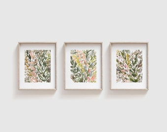 Set of 3 Watercolor Wildflower Prints | Floral Print Wall Art | Wildflower Wall Art | Botanical Art | Girl Nursery Decor | Flowers Painting