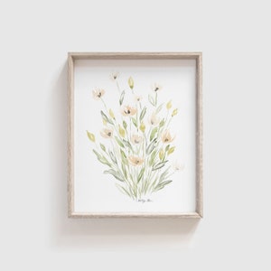 Watercolor Print | Floral Art Print | Abstract Flower Painting | Wildflower Print | Artwork for Walls | Baby Girl Nursery Art | 8x10 11x14