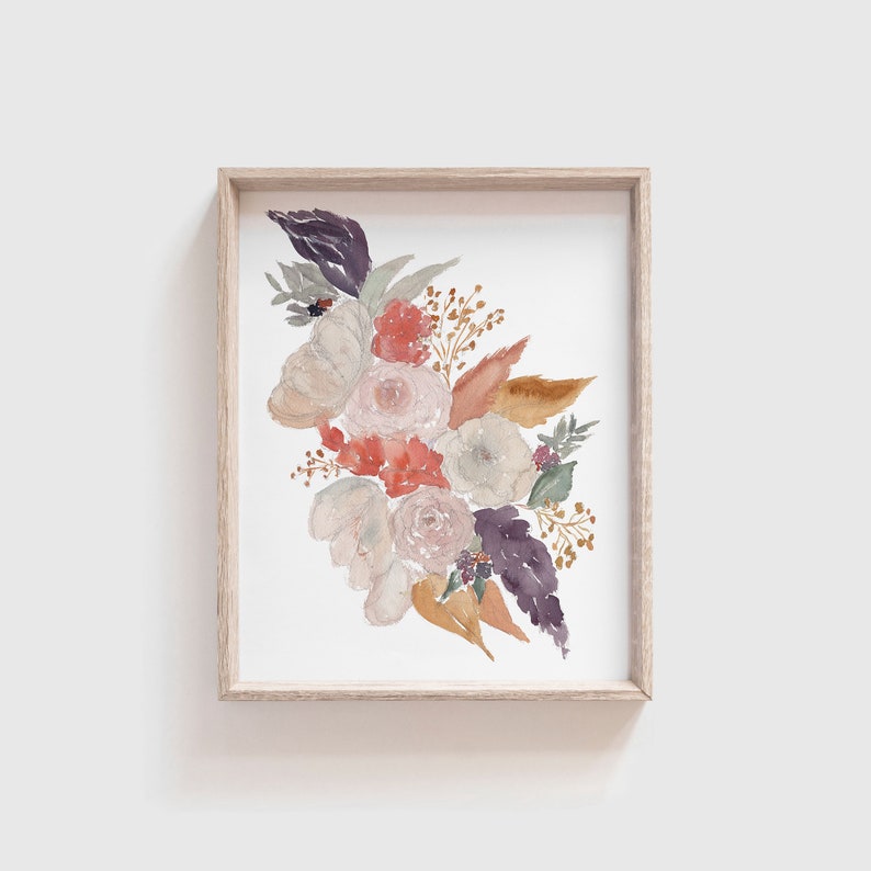 Watercolor Art Print Floral Wall Print Flower Painting Wildflower Print Floral Wall Art Artwork for Walls Girls Nursery Print image 1