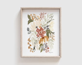 Watercolor Print | Floral Art Print | Abstract Flower Painting | Wildflower Print | Artwork for Walls | Baby Girl Nursery Art | 8x10 11x14