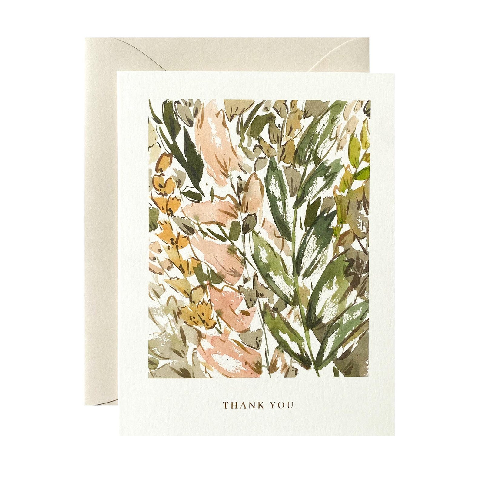 Wildflower Thank You Card - Set of Blank Floral Thank You Cards - Gold ...