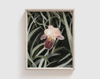 Watercolor Iris Art Print | Floral Art Print | Iris Flower Painting | Iris Flowers Print | Artwork for Walls | Living Room Decor | Iris Art
