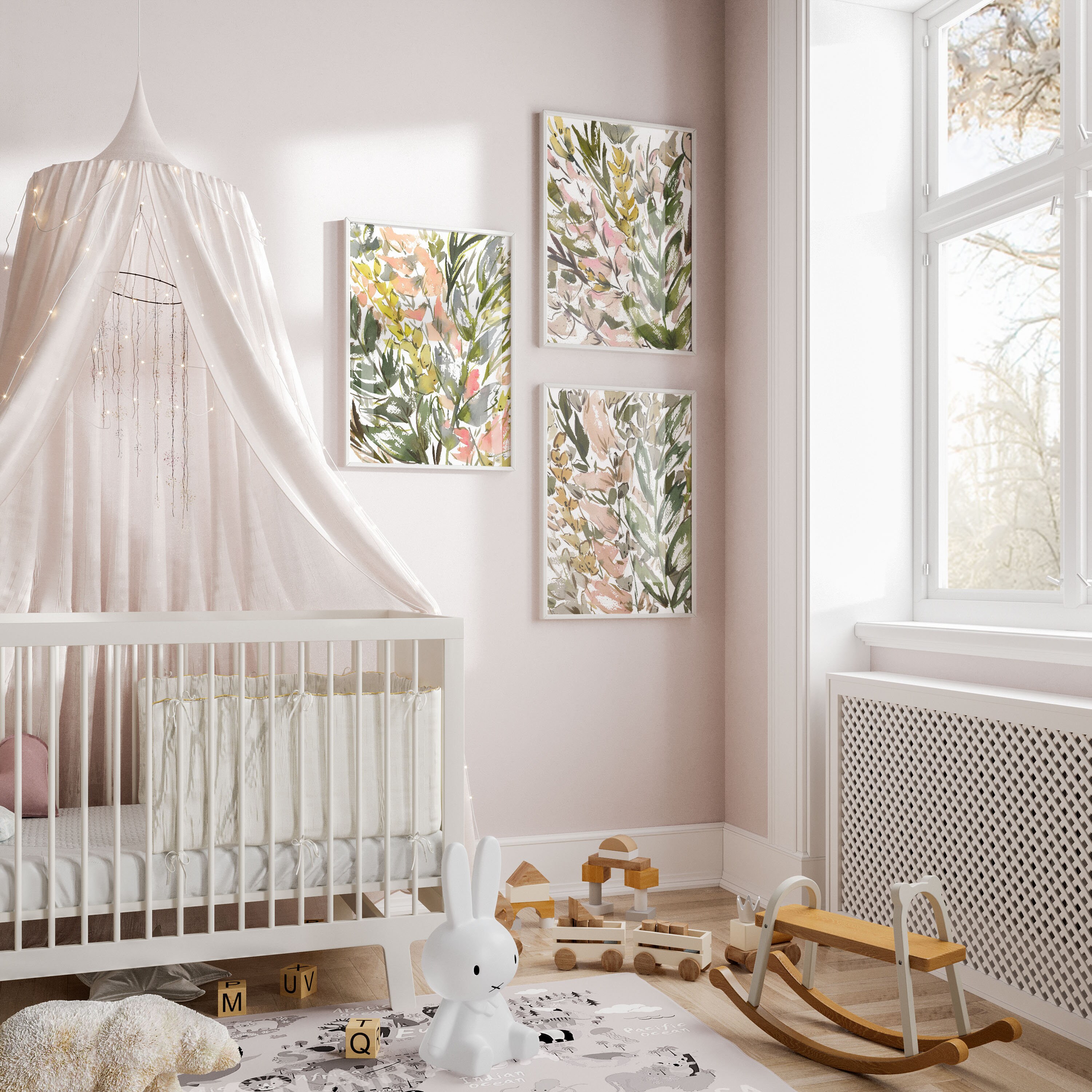 Set of 3 Watercolor Wildflower Prints | Floral Print Wall Art ...