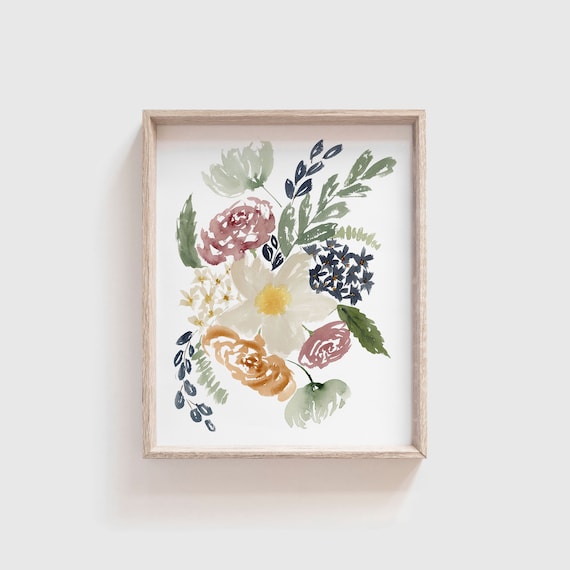Watercolor Art Print | Watercolor Bouquet | Flower Art for Walls | Baby Girl Nursery | Mom Gift | Floral Art Print | Wildflower Art Print