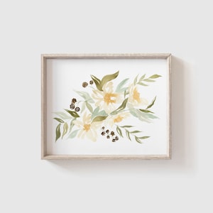 Watercolor Print | Floral Art Print | Abstract Flower Painting | Wildflower Print | Artwork for Walls | Baby Girl Nursery Art | 8x10 11x14