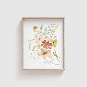 Watercolor Print | Floral Art Print | Art for Gardener | Wildflower Print | Artwork for Walls | Baby Girl Nursery Art | Pink Flower Wall Art